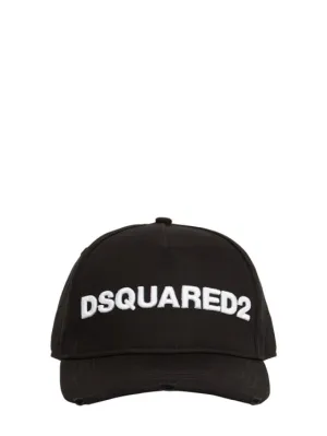 Dsquared2   Logo embroidered cotton gabardine cap 