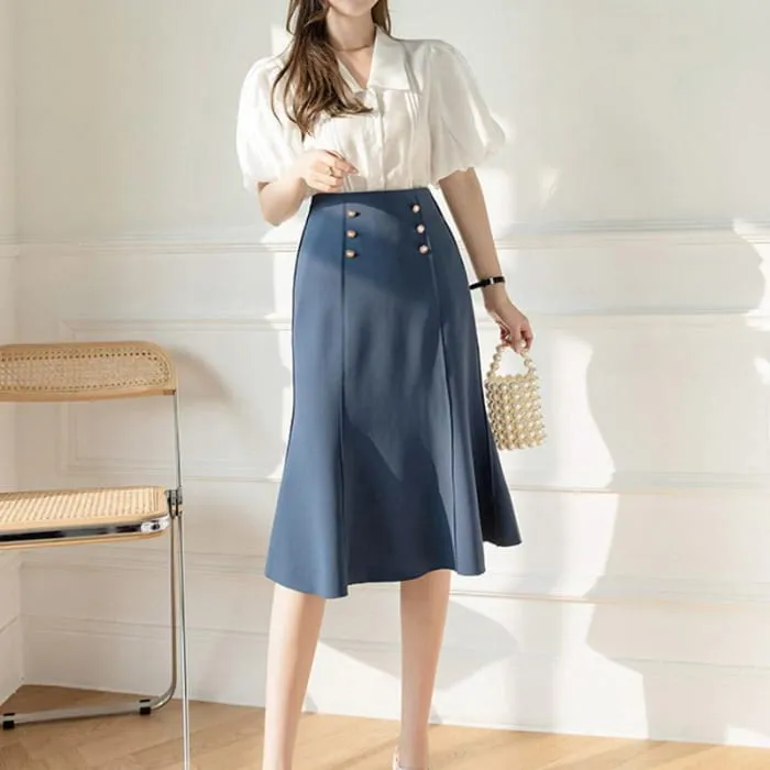 Elegant High Waist Bag Hip Fishtail Skirt