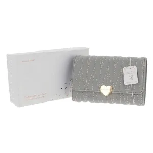 Elegant Pale Grey Quilted RFID Medium Purse