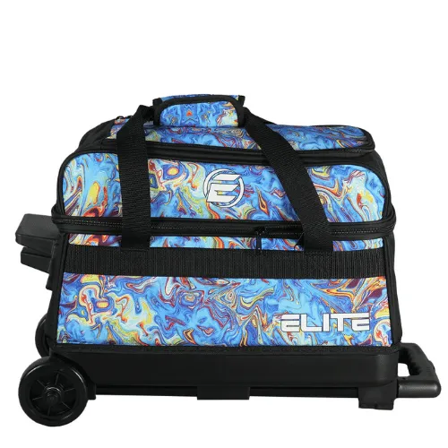 ELITE Basic Double Roller Blue Swirli Bowling Bag