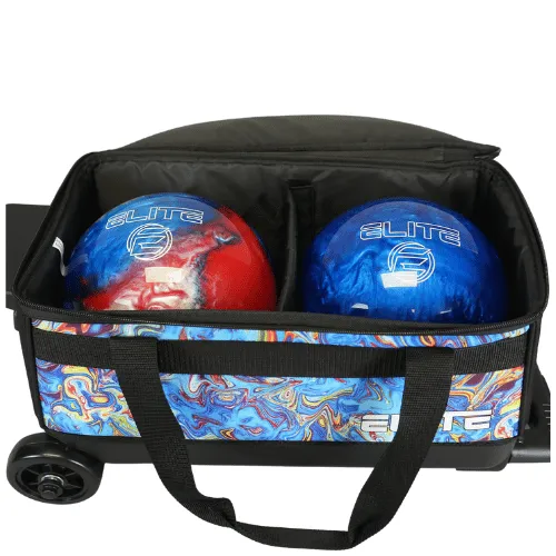 ELITE Basic Double Roller Blue Swirli Bowling Bag