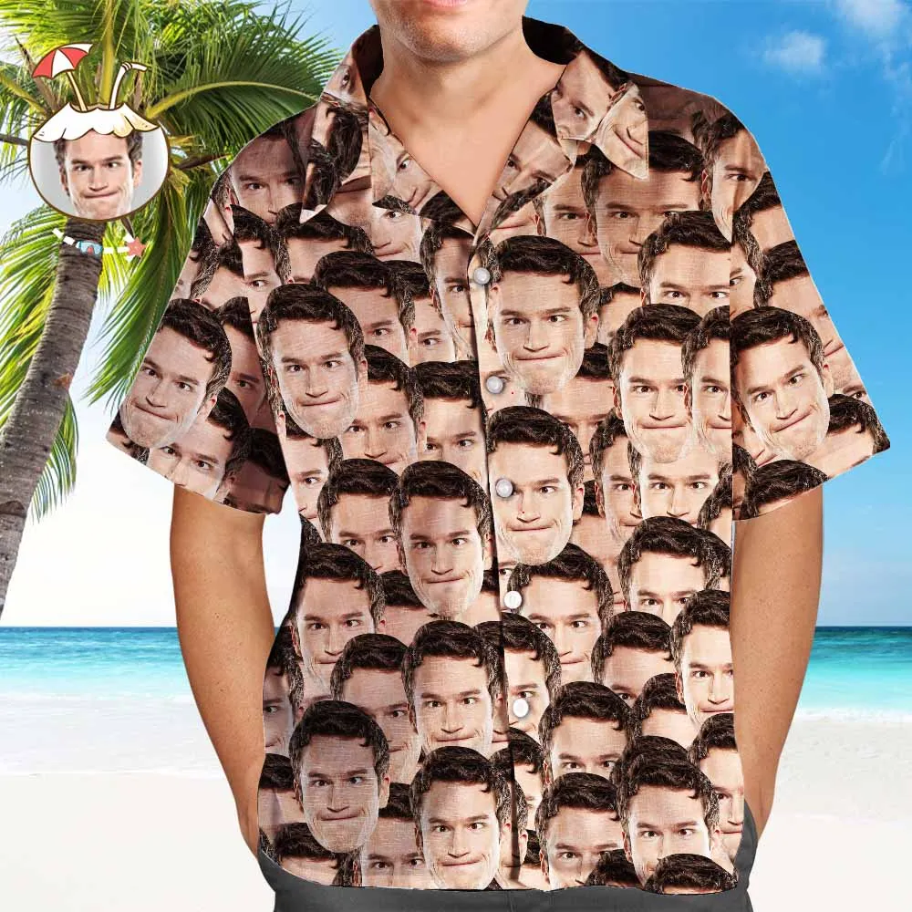 Face Mash Parent-child Wears Personalised Face Hawaiian Shirt Gift