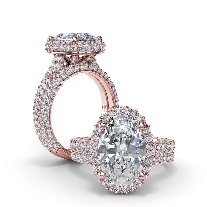 Fana Opulent Halo Diamond Engagement Ring