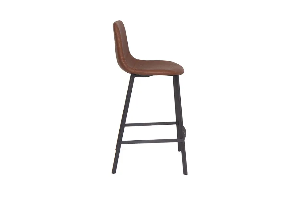 Faro - Brown Faux Leather Counter Height Bar Stool