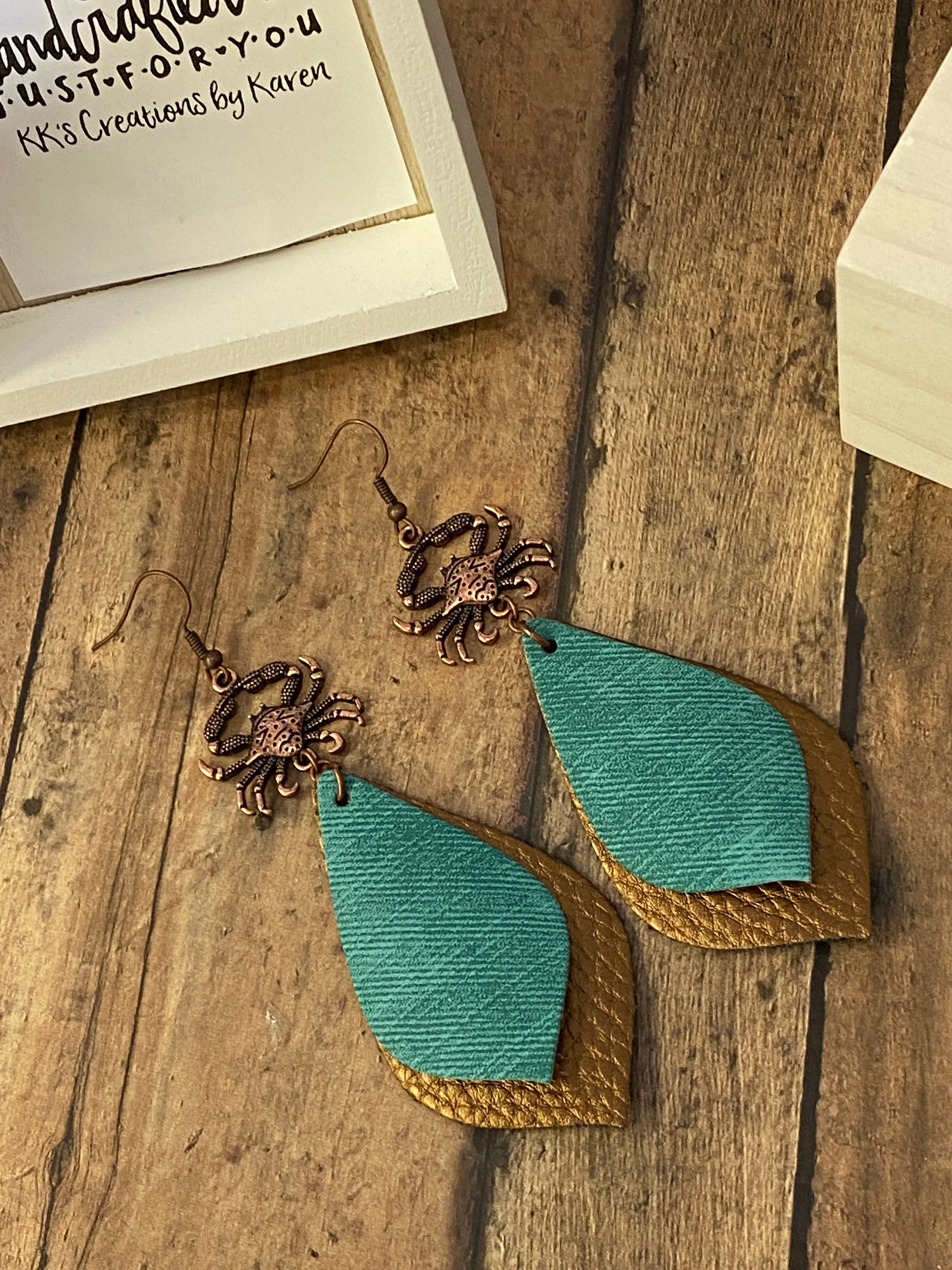 FAUX Leather Crab Earrings (EA0058)