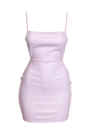 Faux Leather Minidress- Lavender