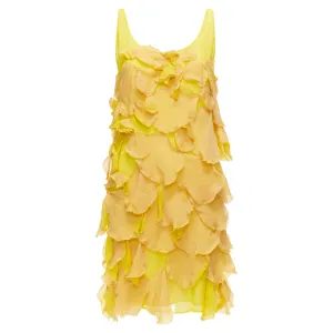 Fendi Silk Overlay Flower Petal Mini Dress