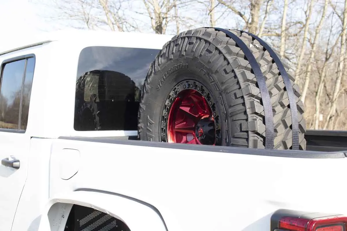 Fishbone Offroad In-Bed Tire Carrier - Black Powder Coated Steel