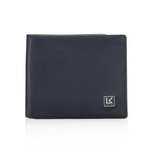 Full grain leather wallet in blue - 8 card slot