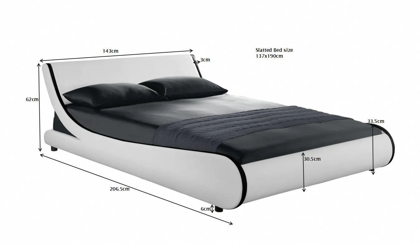 Galactic Leather Double Bed Frame, Black