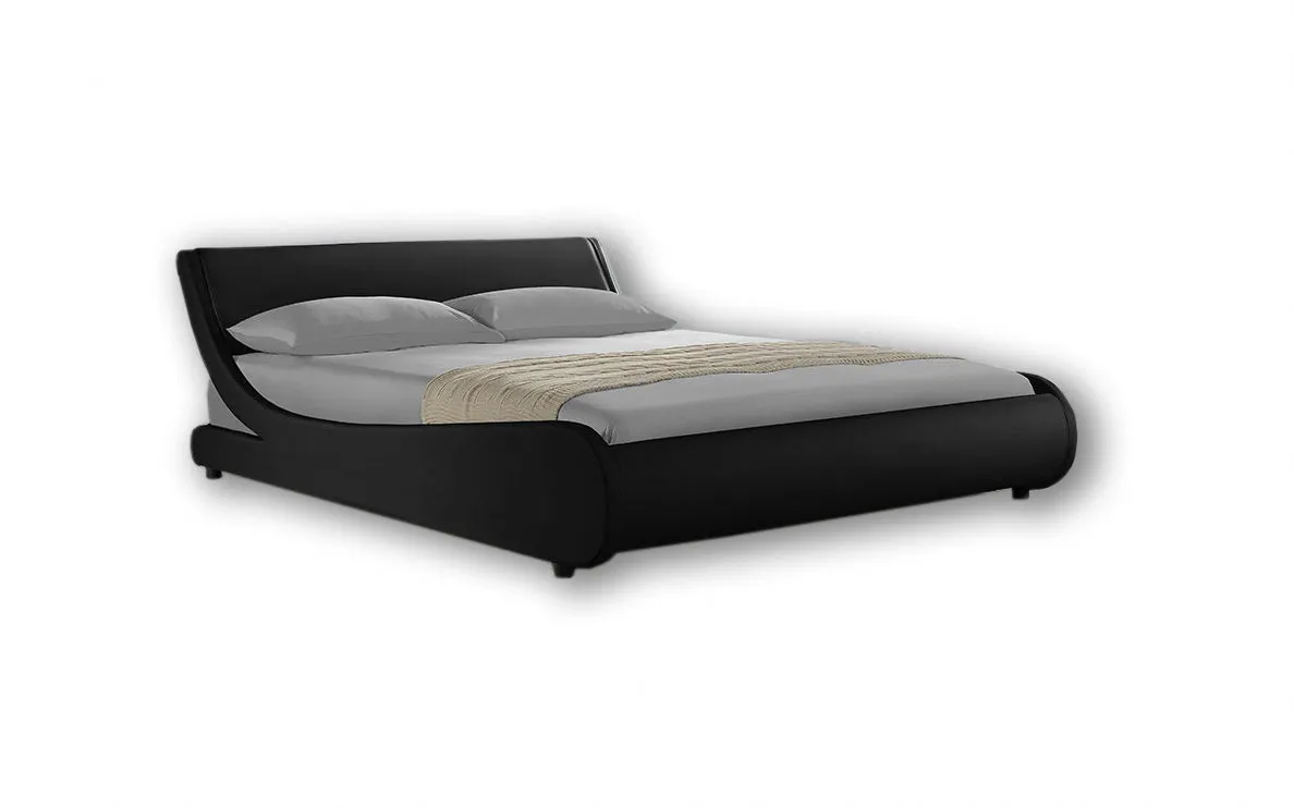 Galactic Leather King Bed Frame, Black