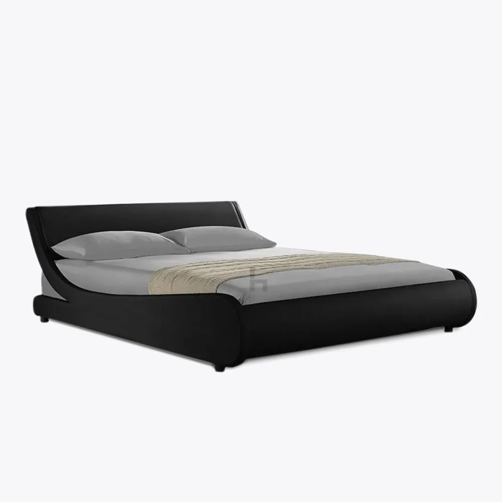 Galactic Leather King Bed Frame, Black