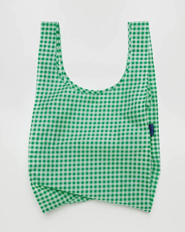 Green Gingham Standard Reusable Bag