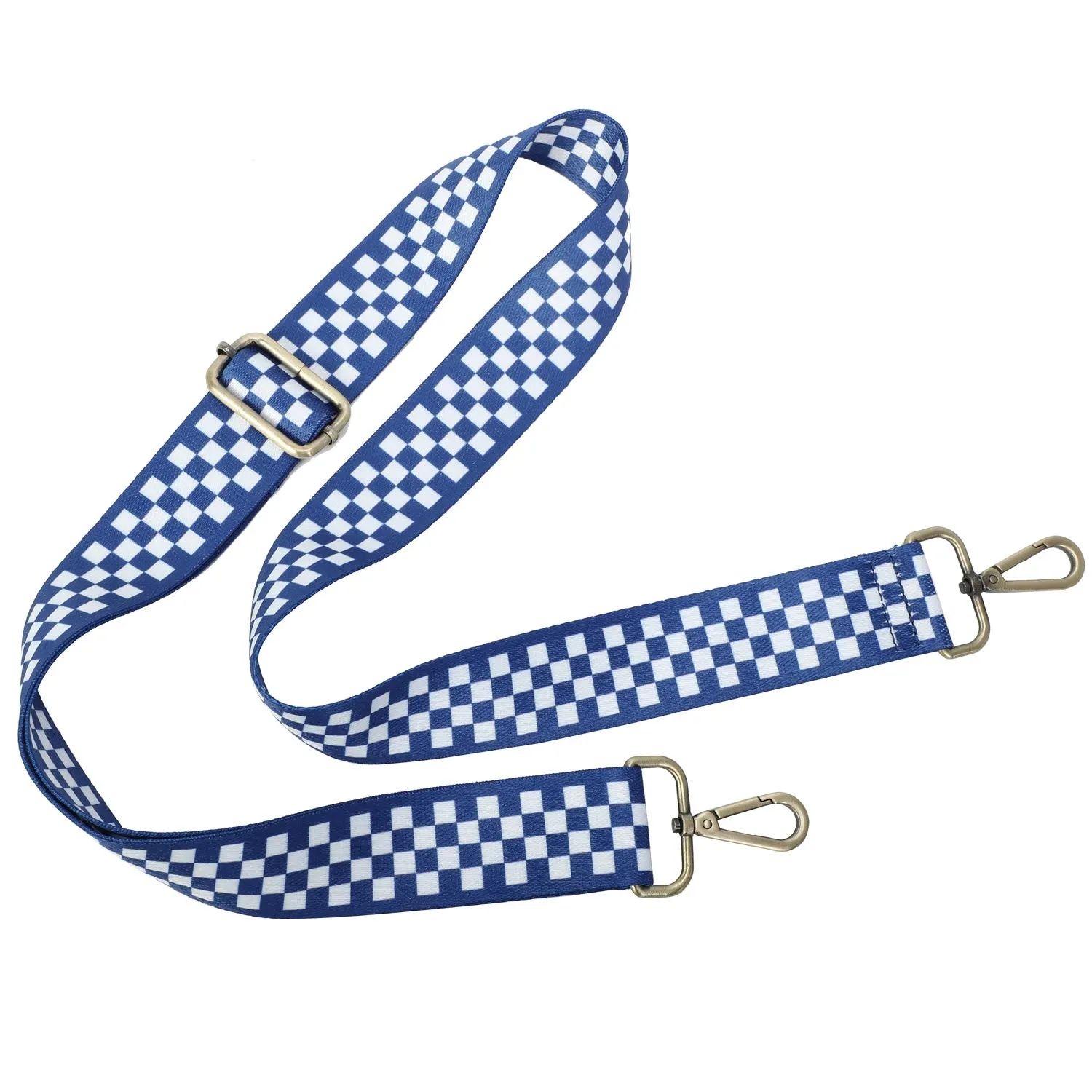 Guitar Strap - Checkers 2 (Blue White Checkers)