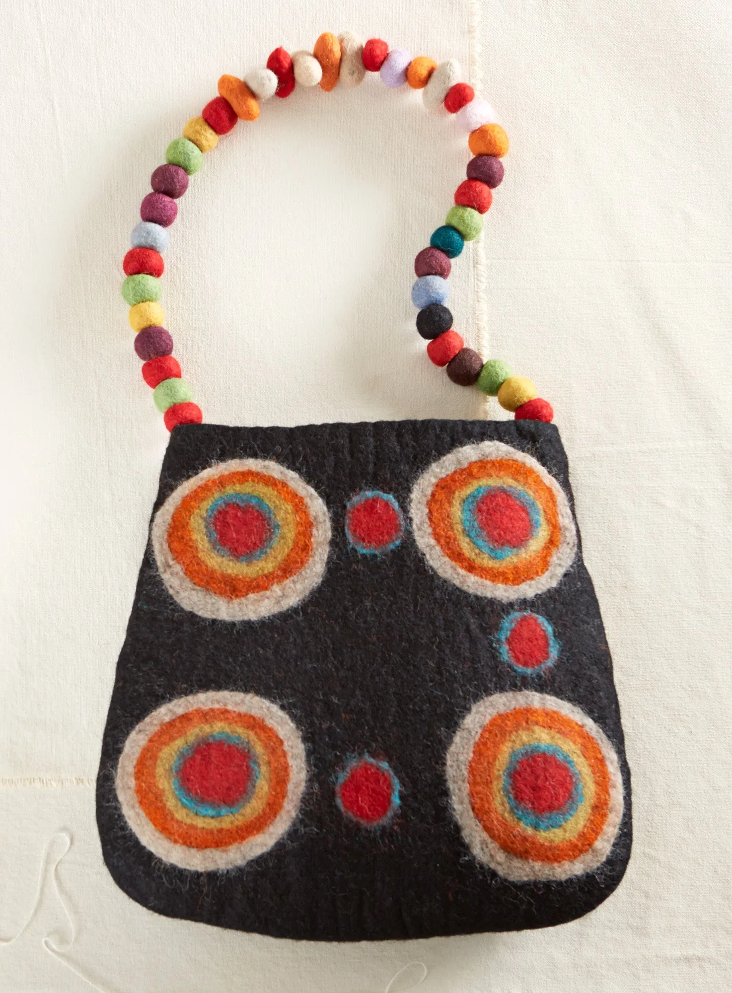 Hand-felted Pom-Pom Purse