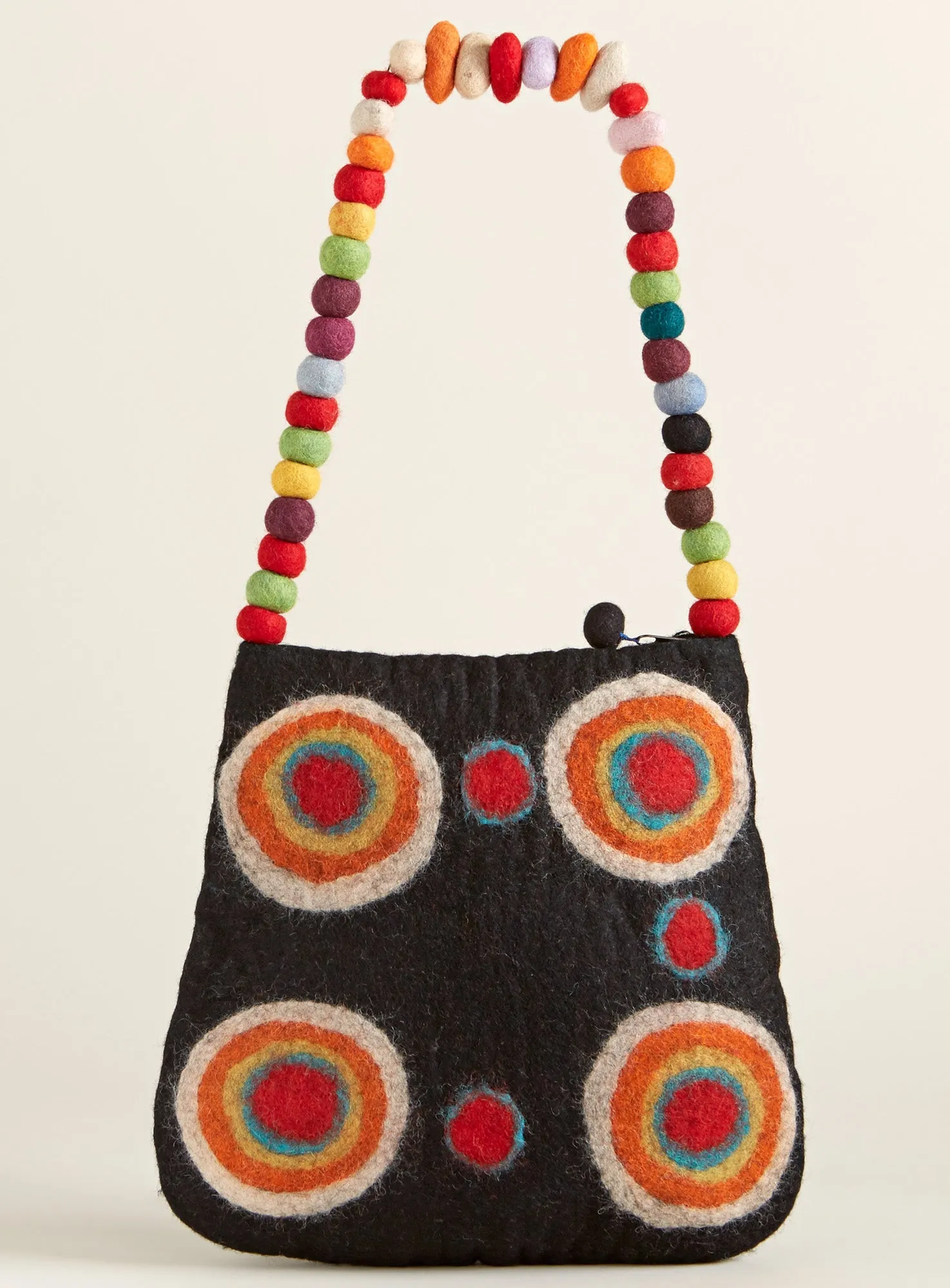 Hand-felted Pom-Pom Purse