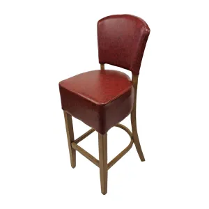 Hanoi Bar Chair in Weathered Oak with Bison Bordeaux Vinyl (Pack 2)(Direct)