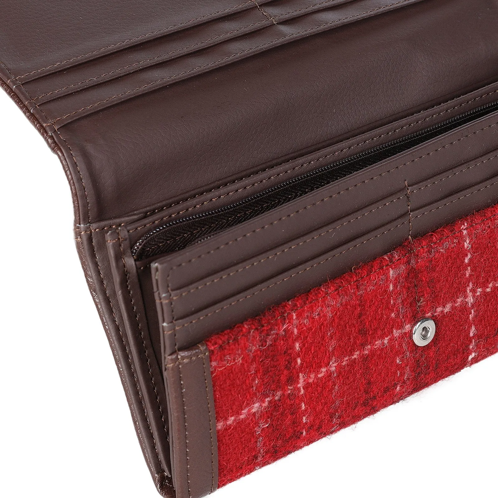 Harris Tweed Bute Long Purse Red Check