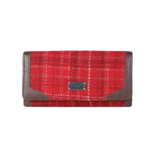 Harris Tweed Bute Long Purse Red Check