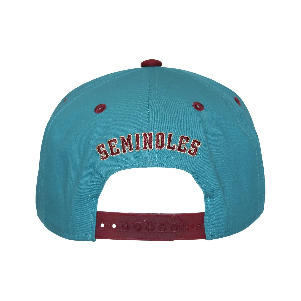 Homefield Seminole Logo Adjustable Flatbill Snapback Cap - Turquoise/Garnet