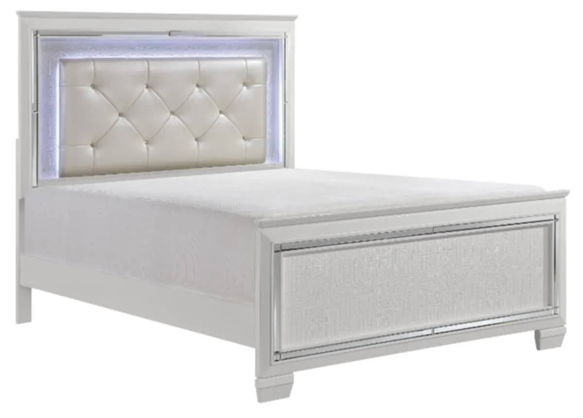 Homelegance Allura King Panel Bed in White 1916KW-1EK*