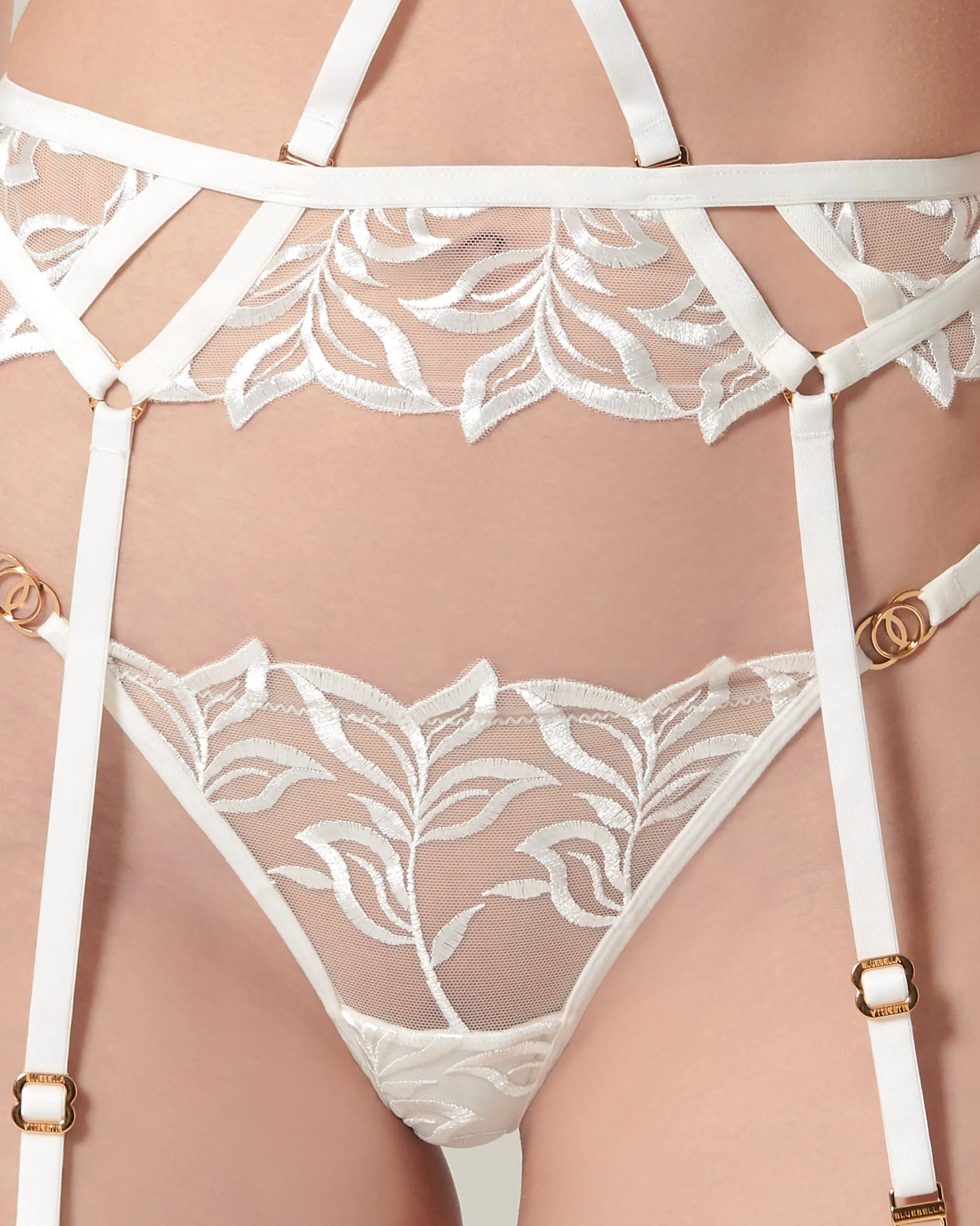 Isadora Garter Belt Harness White