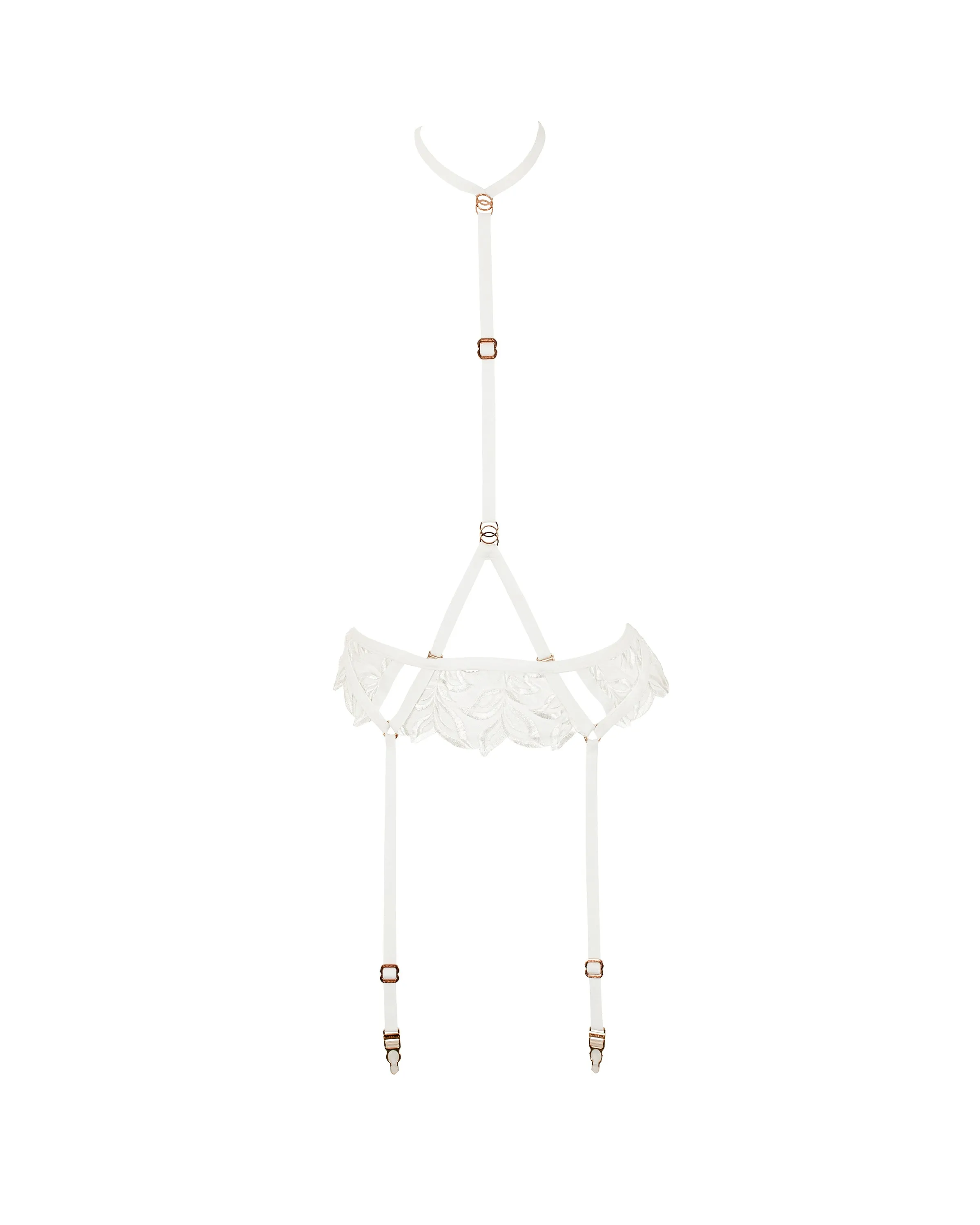 Isadora Garter Belt Harness White