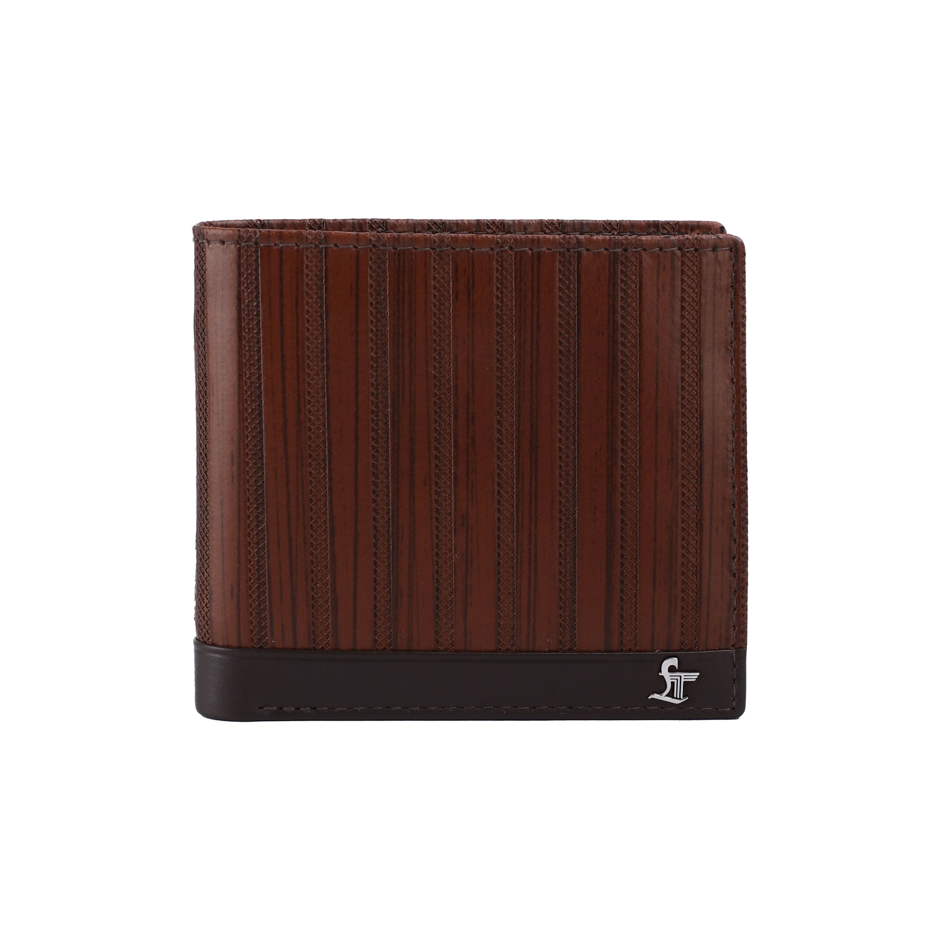 Italian VT Stripe Fab III Genuine Leather Wallet for Men | Color: Blue, Brown, Grey