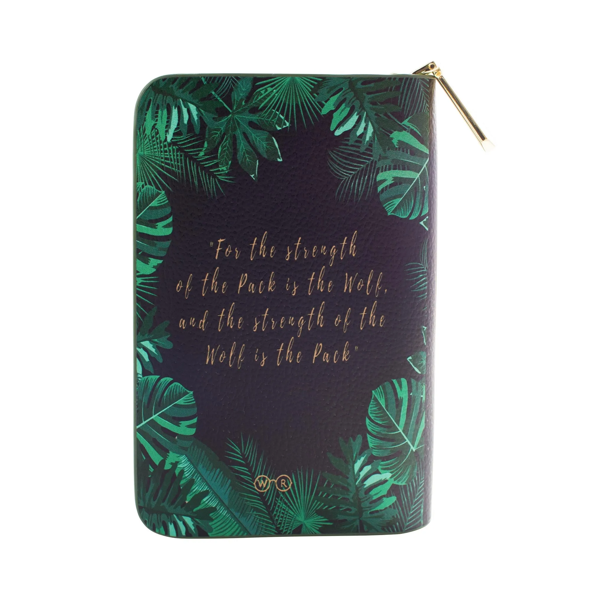 Jungle Leaves Book Zip Around Purse