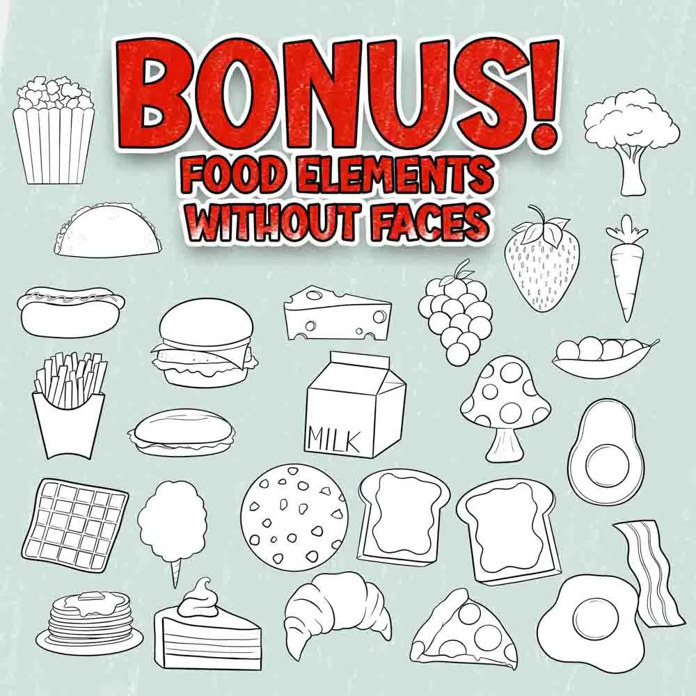 Kawaii Food Clipart Collection