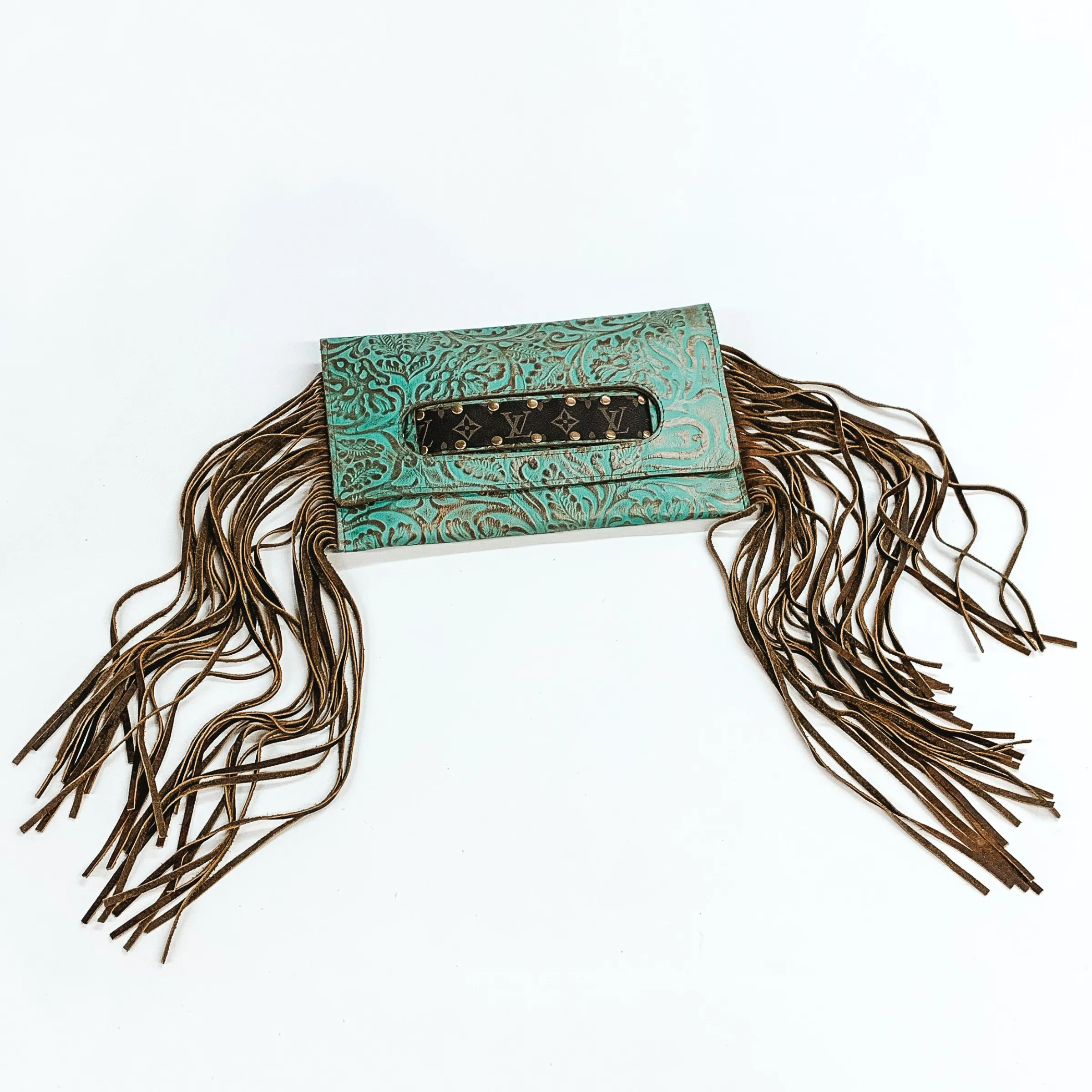 Keep It Gypsy | Sloan Turquoise Clutch with Genuine Leather Fringe