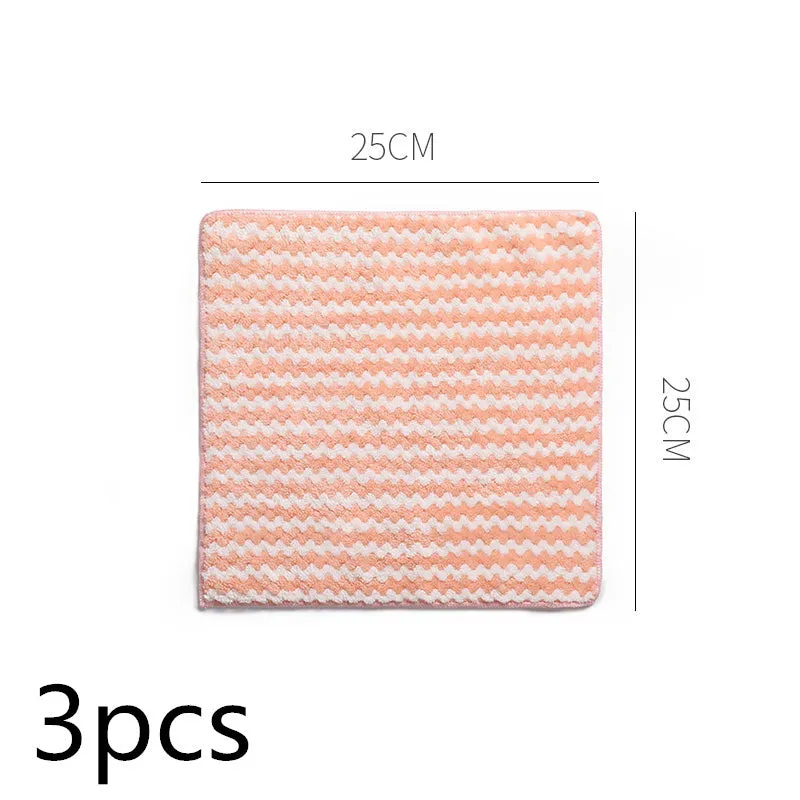 Kitchen Cleaning Rag Coral Fleece Dish Washing Cloth Super Absorbent Scouring Pad Dry And Wet Kitchen Cleaning Towels Lazy Cleaning Supplies