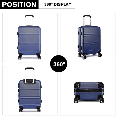 Kono ABS 28 Inch Sculpted Horizontal Design Suitcase - Navy Blue | Durable, Lightweight, and Secure Travel Companion