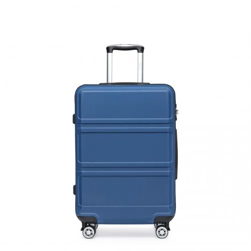 Kono ABS 28 Inch Sculpted Horizontal Design Suitcase - Navy Blue | Durable, Lightweight, and Secure Travel Companion