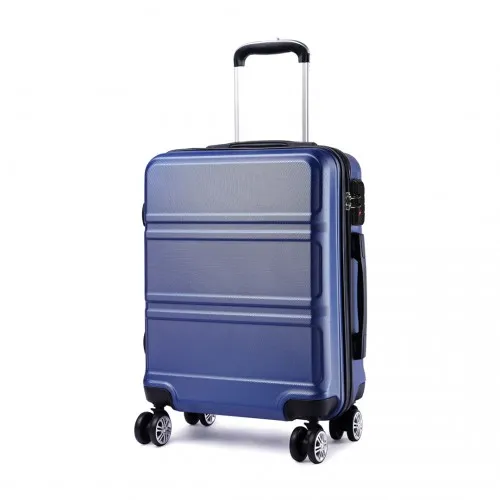 Kono ABS 28 Inch Sculpted Horizontal Design Suitcase - Navy Blue | Durable, Lightweight, and Secure Travel Companion