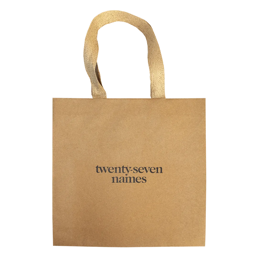 Kraft Paper Bag With Paper Ribbon Handles