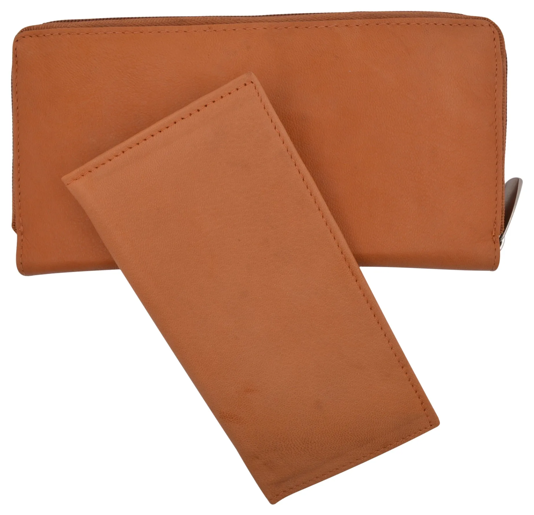 Ladies Genuine Leather Zip-Around Long Credit Card Wallet 7575GT