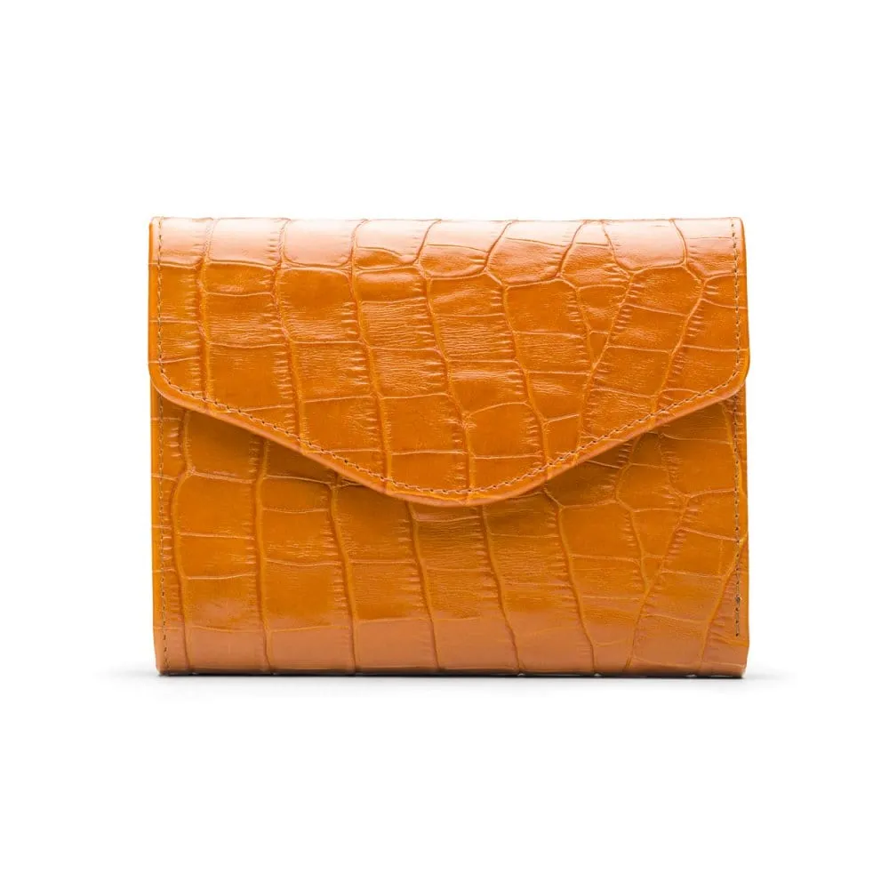 Large Leather Purse With 15 CC - Yellow Croc