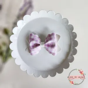 Lavender Daisy Gingham Bow