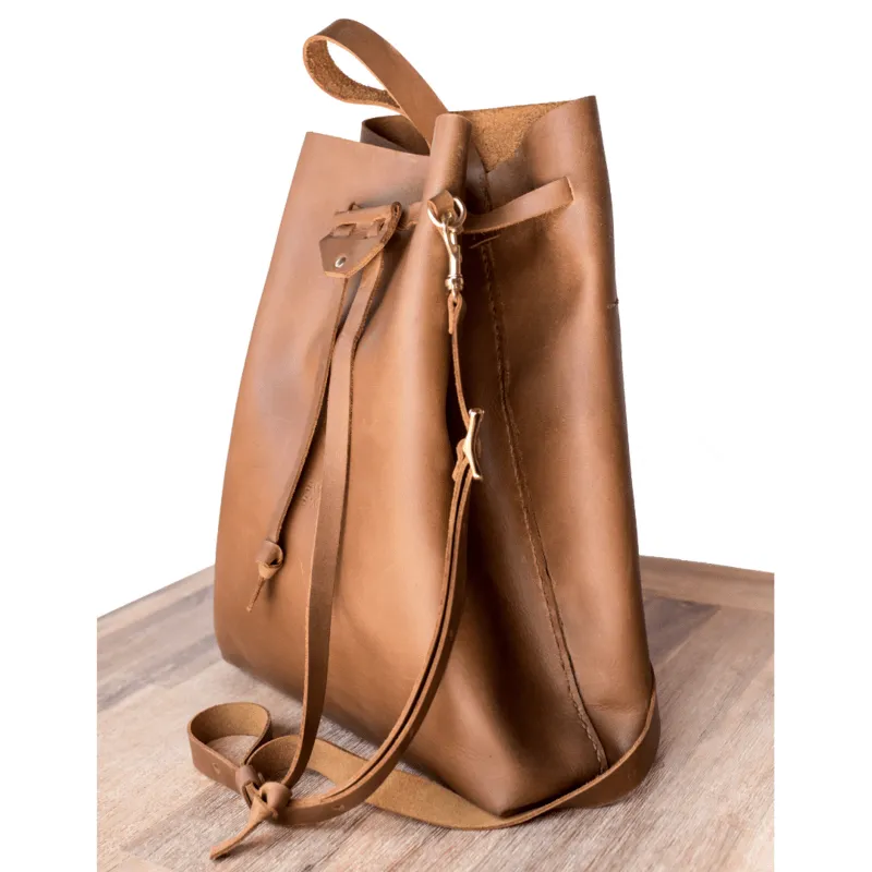 Leather Batseba Bucket Bag - Tan