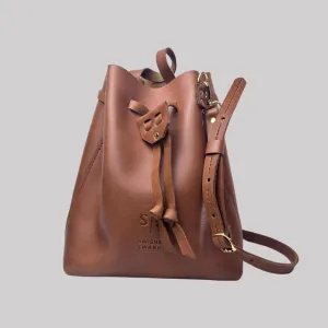 Leather Batseba Bucket Bag - Tan