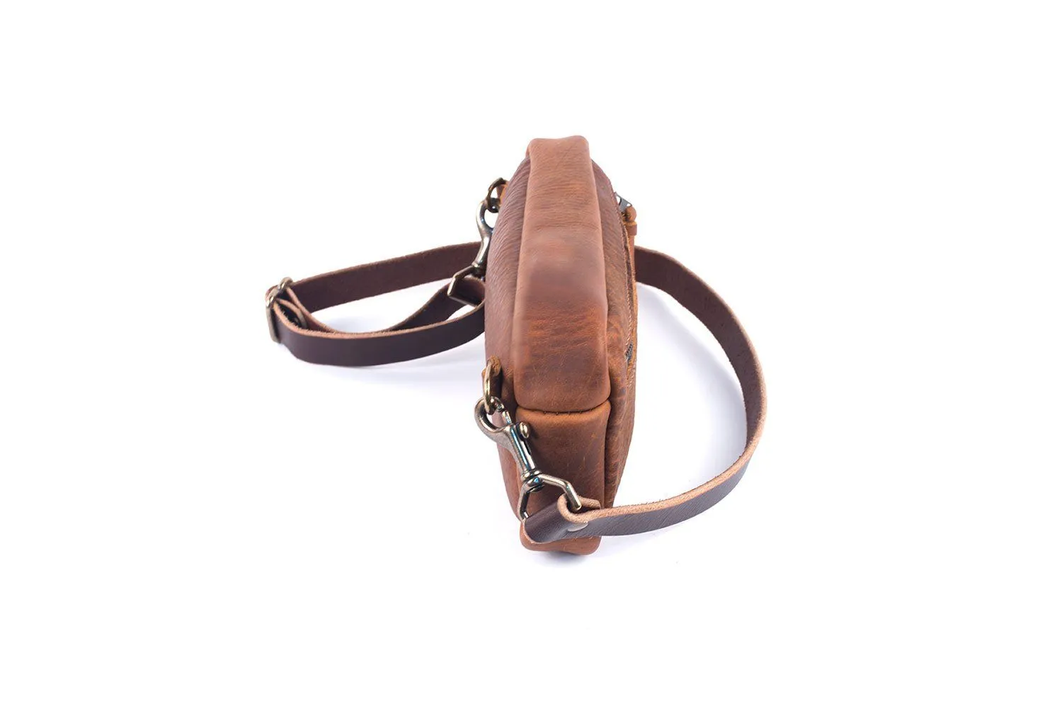 LEATHER FANNY PACK / LEATHER WAIST BAG - WHISKY BISON