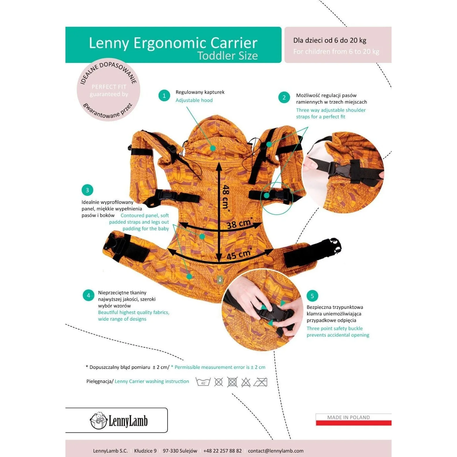 Lenny Lamb Ergonomic Carrier (TODDLER) - Ocean Depth