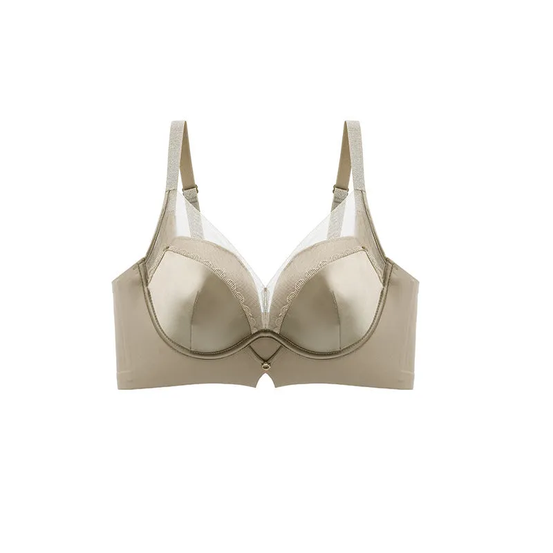 Light-sensitive luxury small chest gathered skin-friendly modal warm-feeling care lining without steel ring bra set for women