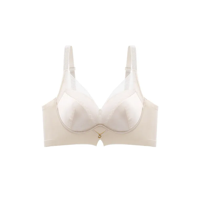 Light-sensitive luxury small chest gathered skin-friendly modal warm-feeling care lining without steel ring bra