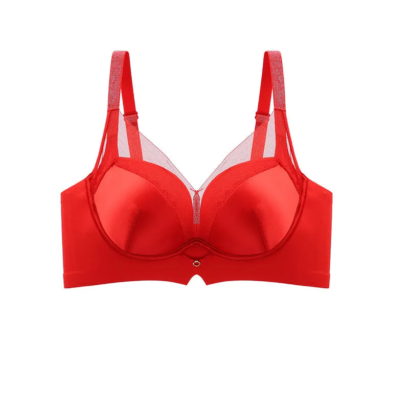 Light-sensitive luxury small chest gathered skin-friendly modal warm-feeling care lining without steel ring bra