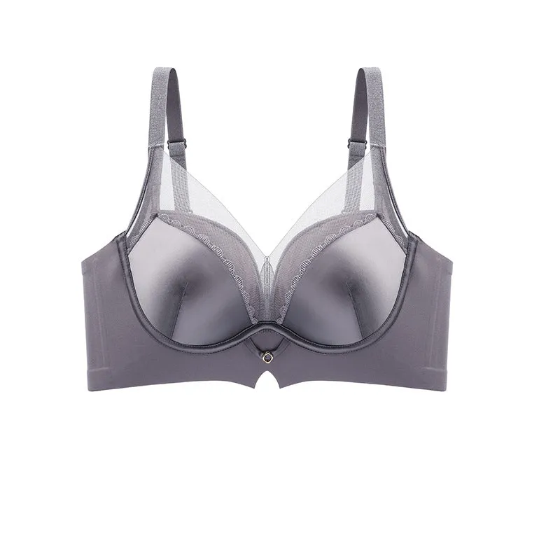 Light-sensitive luxury small chest gathered skin-friendly modal warm-feeling care lining without steel ring bra