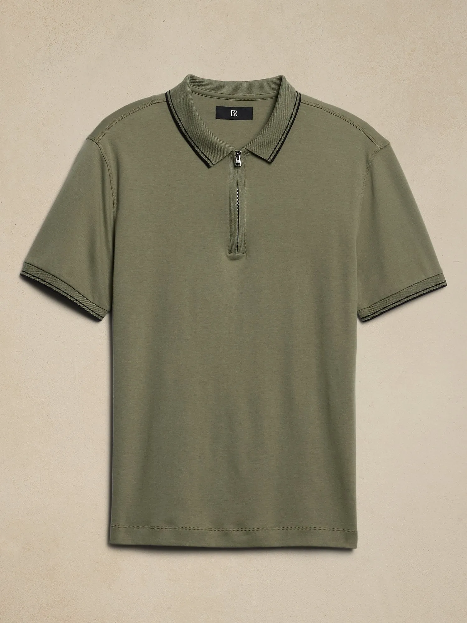 Luxury-Touch Zip Polo