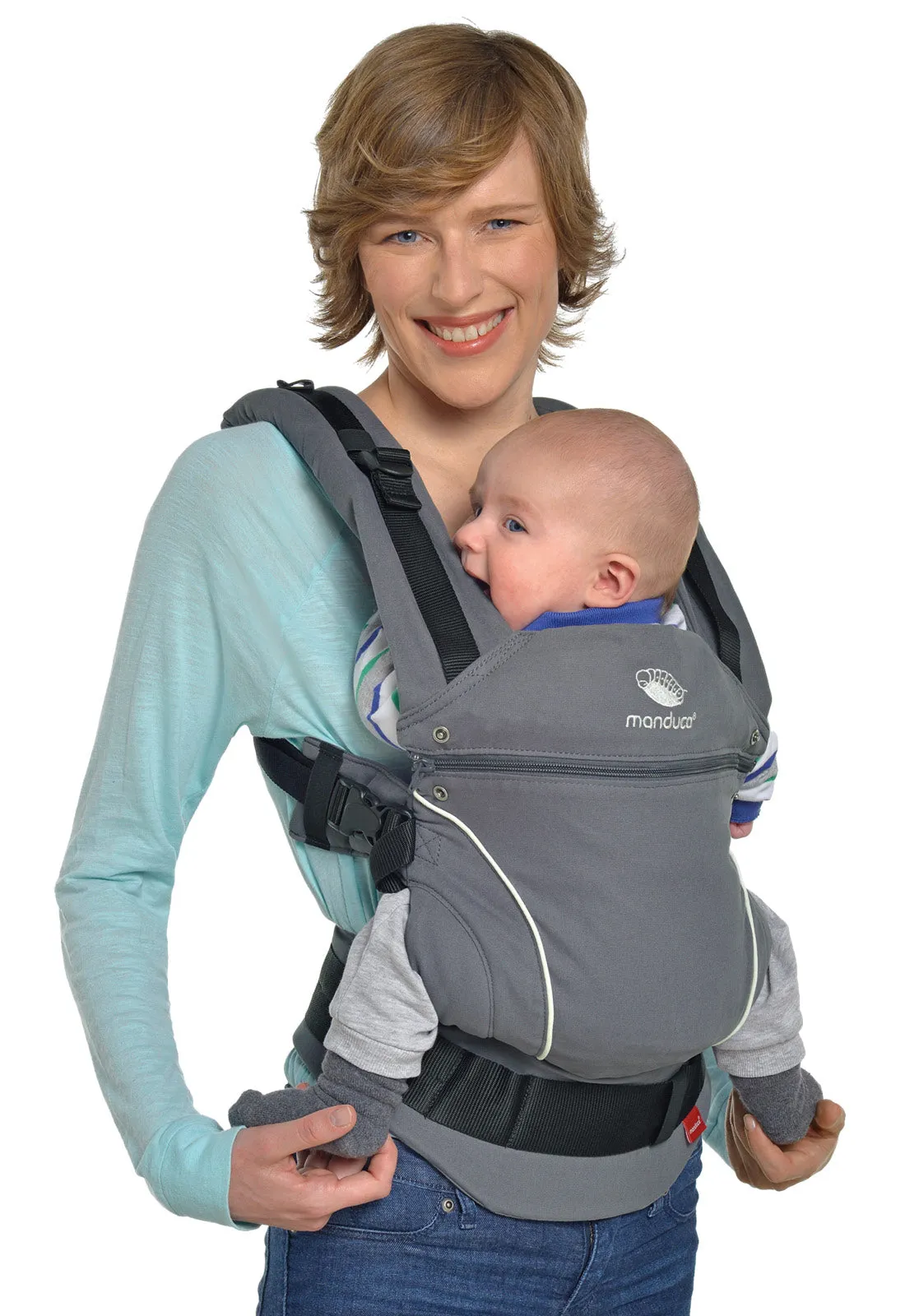 manduca First Pure Cotton carrier - DarkGrey & FREE Size It Dark Grey (rrp$24.95)