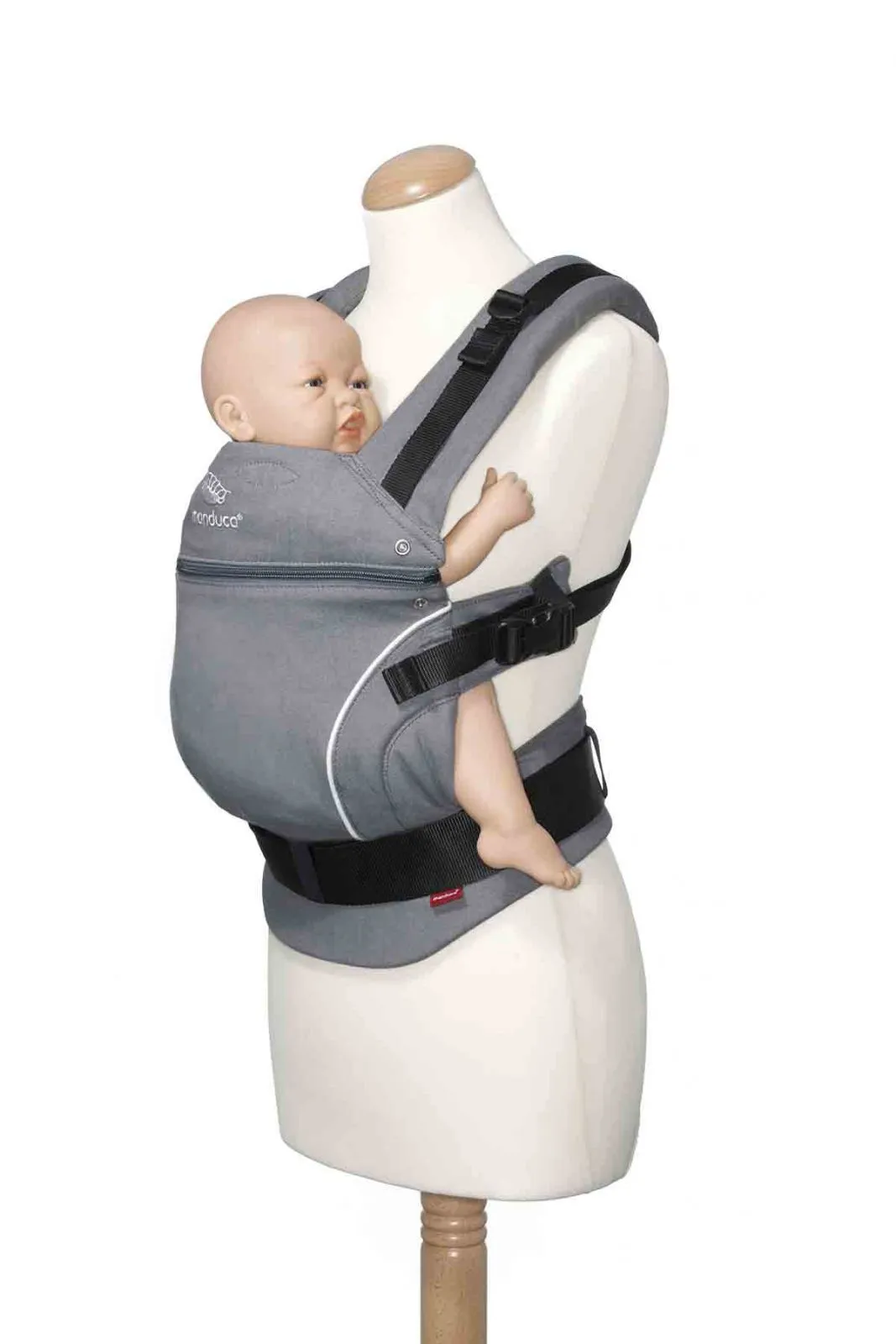 manduca First Pure Cotton carrier - DarkGrey & FREE Size It Dark Grey (rrp$24.95)